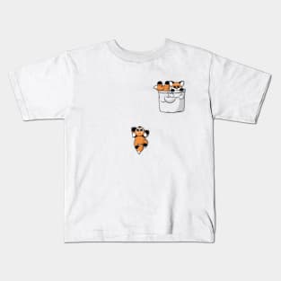 Cute Pocket Foxes Kids T-Shirt